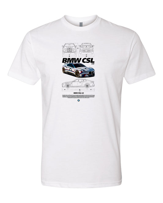 Bmw Csl 2 T-shirt (Various Colors and Sizes)