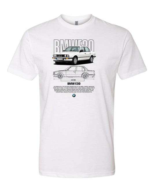 Bmw E30 2 T-shirt (Various Colors and Sizes)