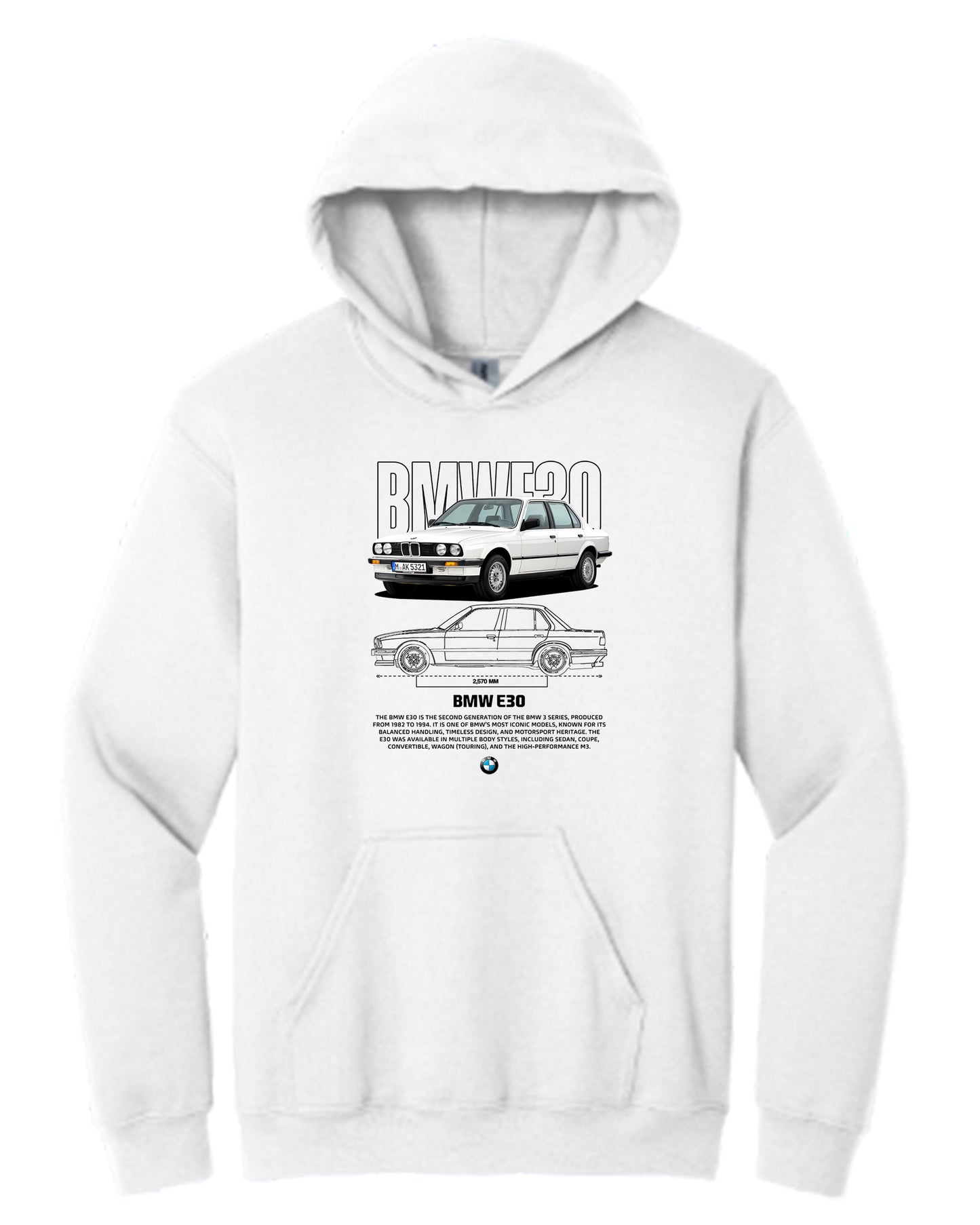 Bmw E30 2 Hoodie (Various Colors and Sizes)