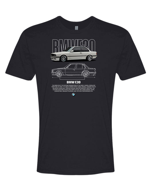 Bmw E30 3 T-shirt (Various Colors and Sizes)