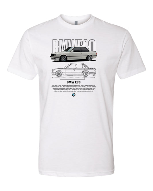 Bmw E30 4 T-shirt (Various Colors and Sizes)