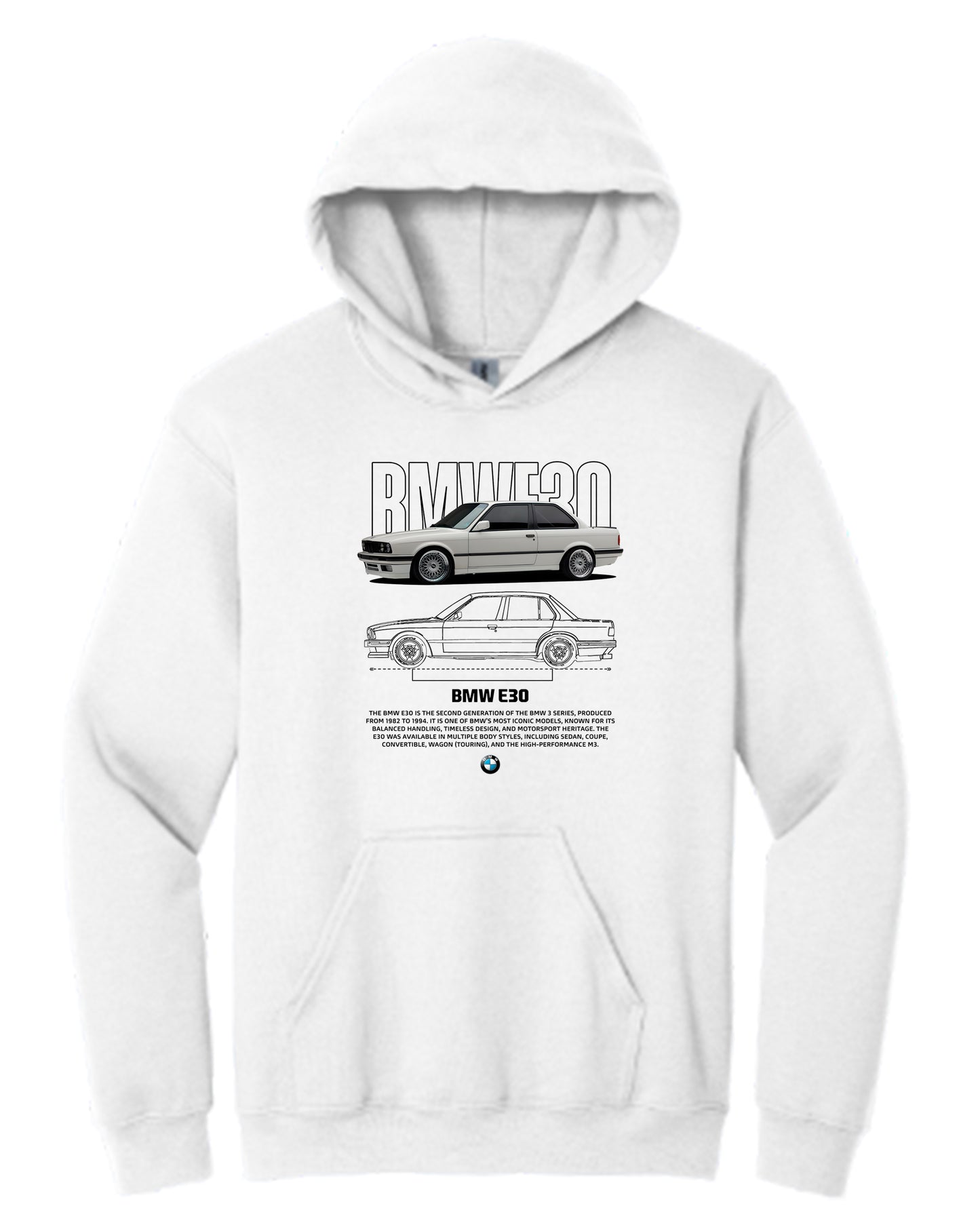 Bmw E30 4 Hoodie (Various Colors and Sizes)