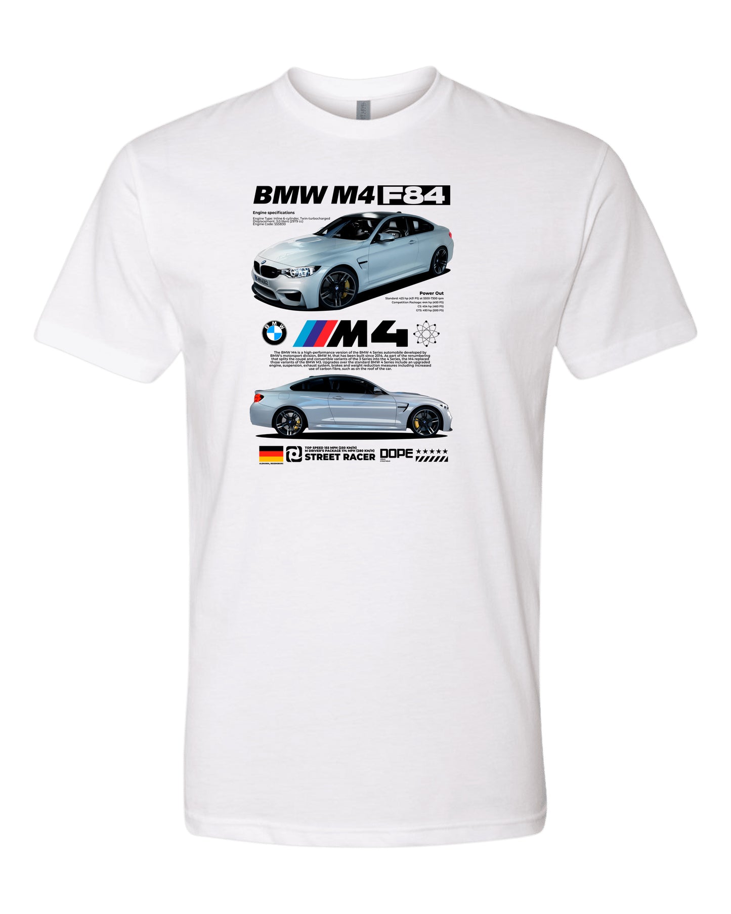 Bmw M4 F84 V2 T-shirt (Various Colors and Sizes)