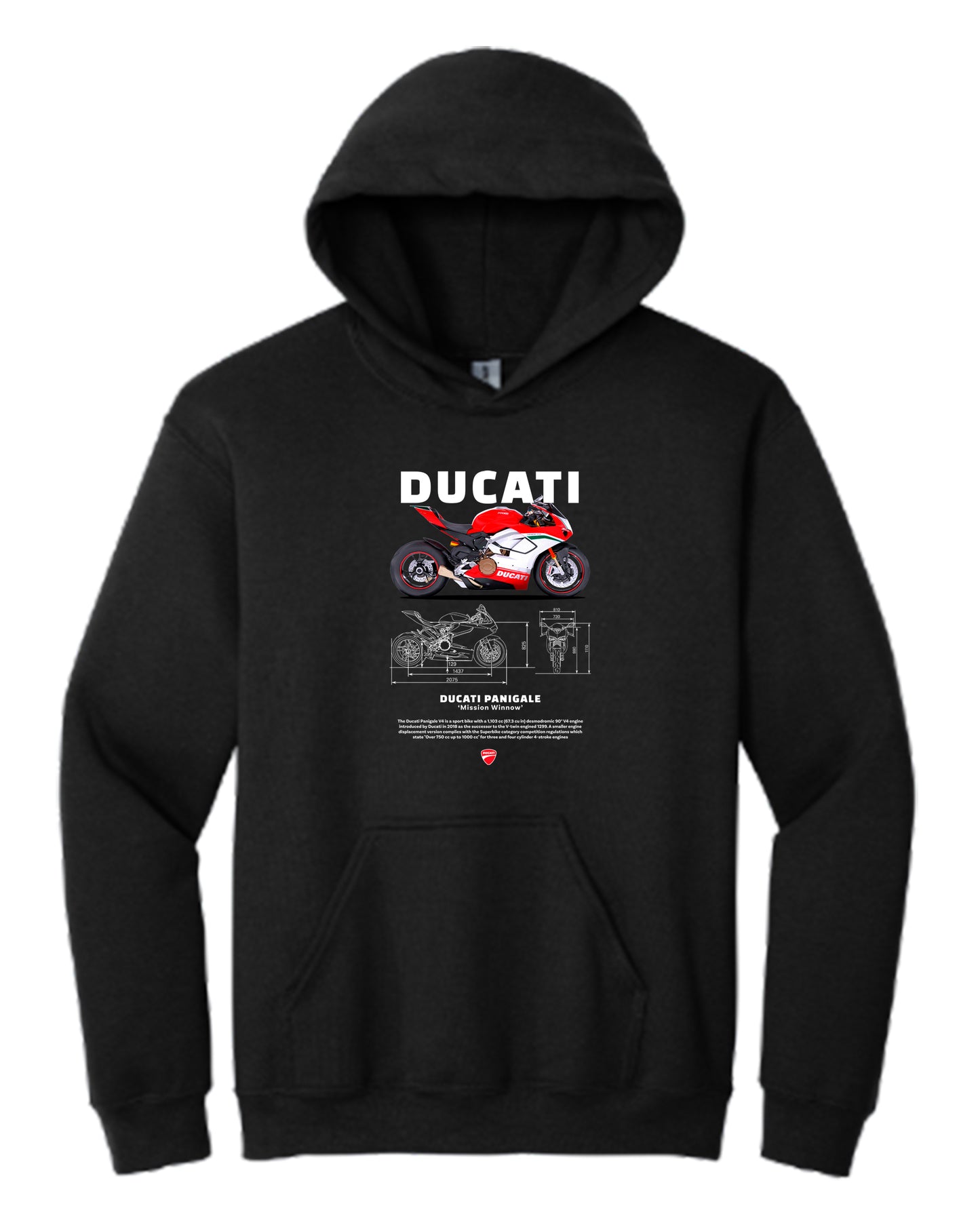 Ducati Panigale W Hoodie (Various Colors and Sizes)