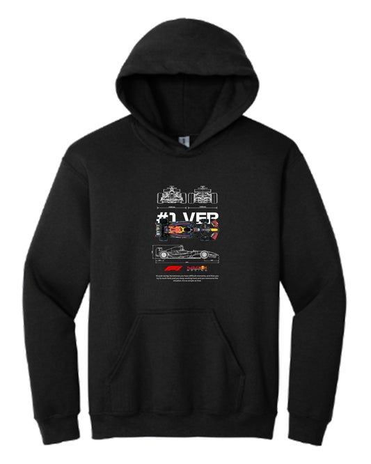 F1 Red Bull Car Template Hoodie (Various Colors and Sizes)