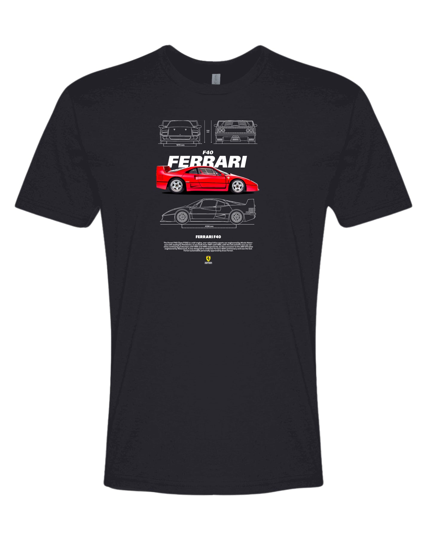 Ferrari F40 2 T-shirt (Various Colors and Sizes)