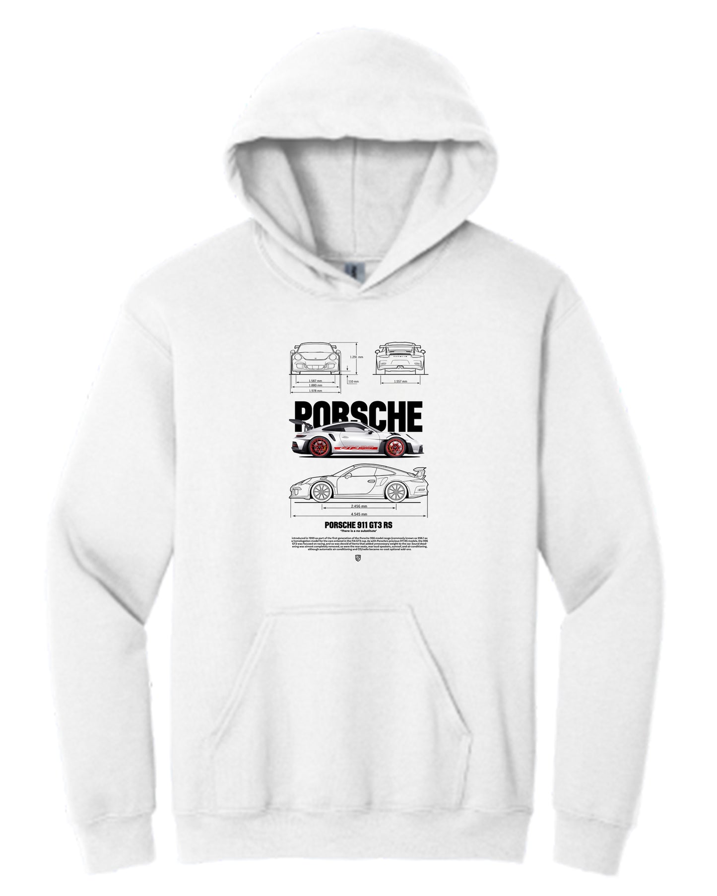 Gray Porsche 911 Gt3 2023 Hoodie (Various Colors and Sizes)