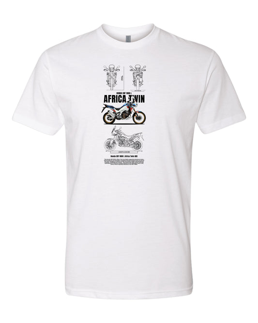 Honda Crf 1000 L Africa Twin Abs 2 T-shirt (Various Colors and Sizes)