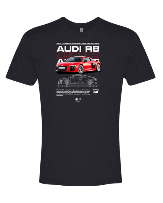 Audi R8 T-shirt (Various Colors and Sizes)
