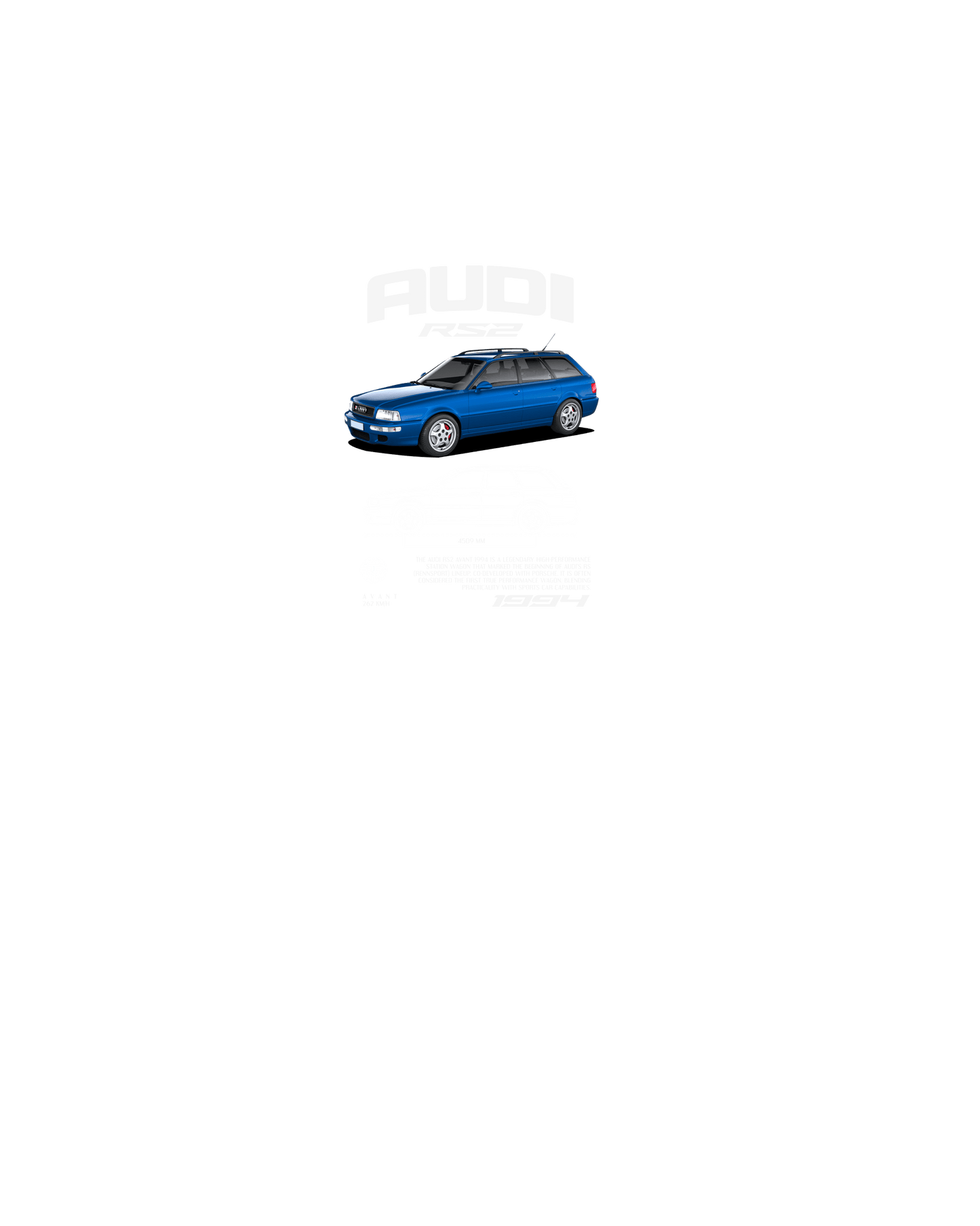 Audi Rs2 1994 T-shirt (Various Colors and Sizes)