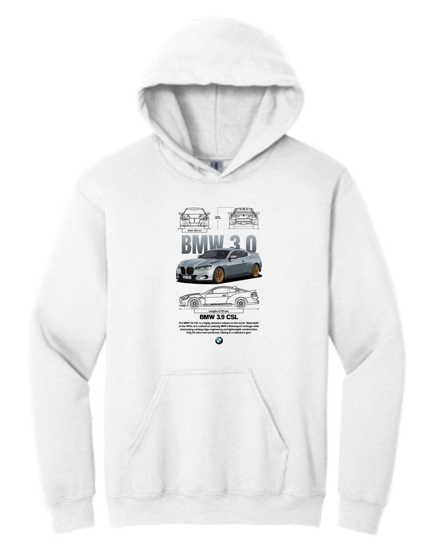 Bmw 3.0 Csl Hoodie (Various Colors and Sizes)