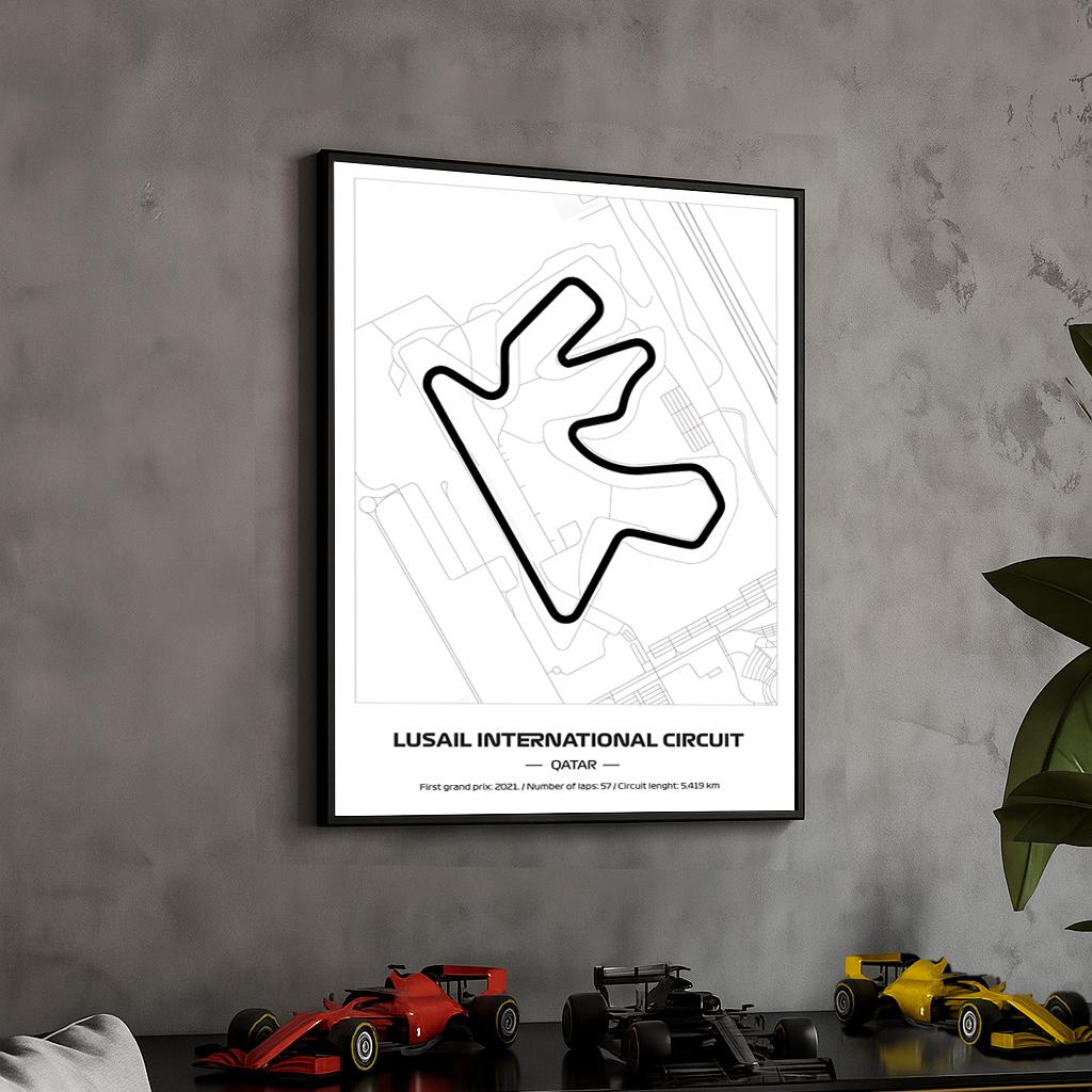 Uokvireni Lusail F1 Poster (50x70cm)