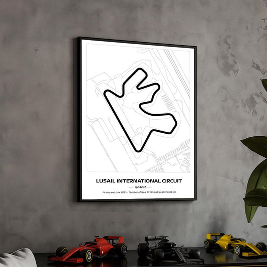 Uokvireni Lusail F1 Poster (50x70cm)