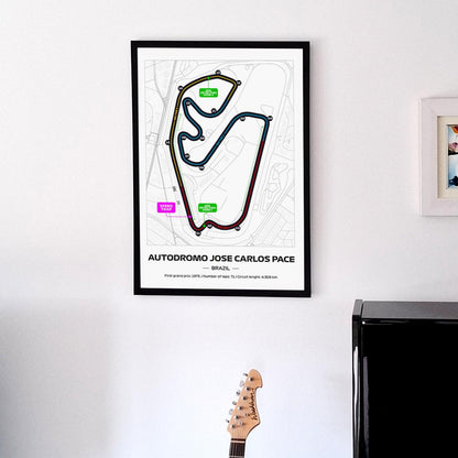 Uokvireni Interlagos F1 Poster (50x70cm)