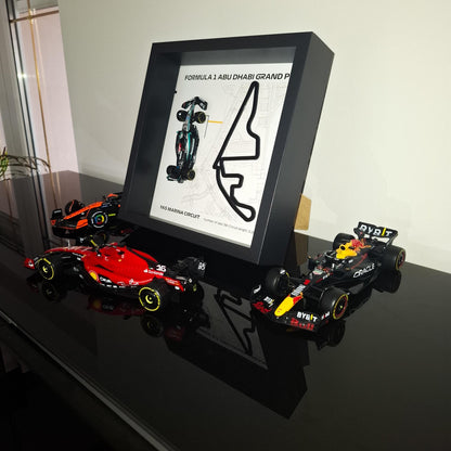 F1 Yas Marina - Abu Dhabi okvir: pleksiglas 3D staza s Formula 1 modelom