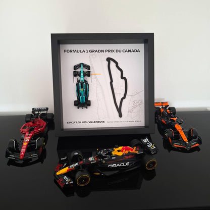 F1 Canada okvir: Canada staza, pleksiglas 3D staza s Formula 1 modelom