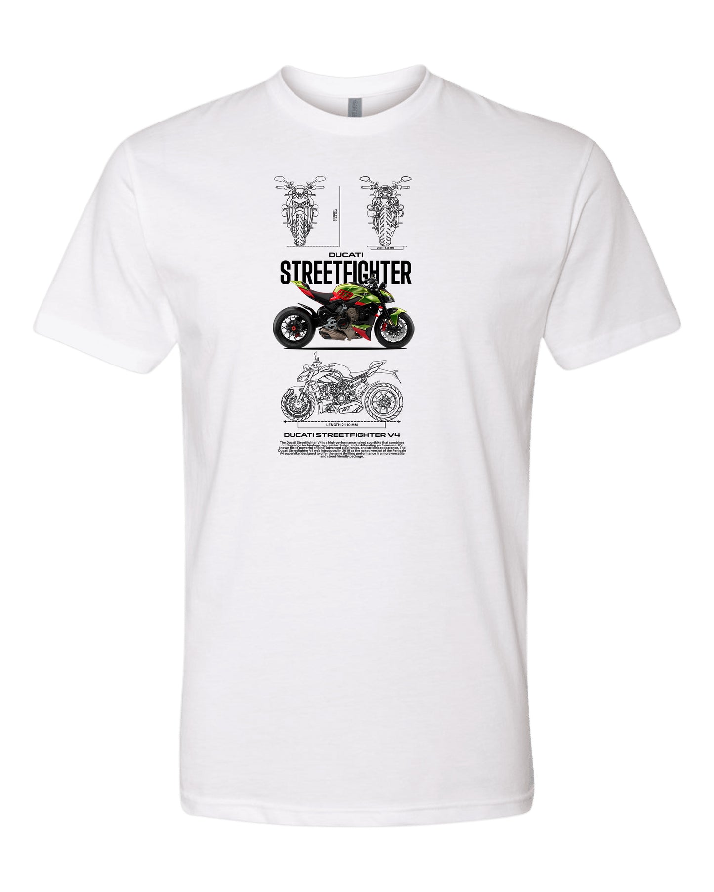 Ducati Streetfighter34 T-shirt (Various Colors and Sizes)