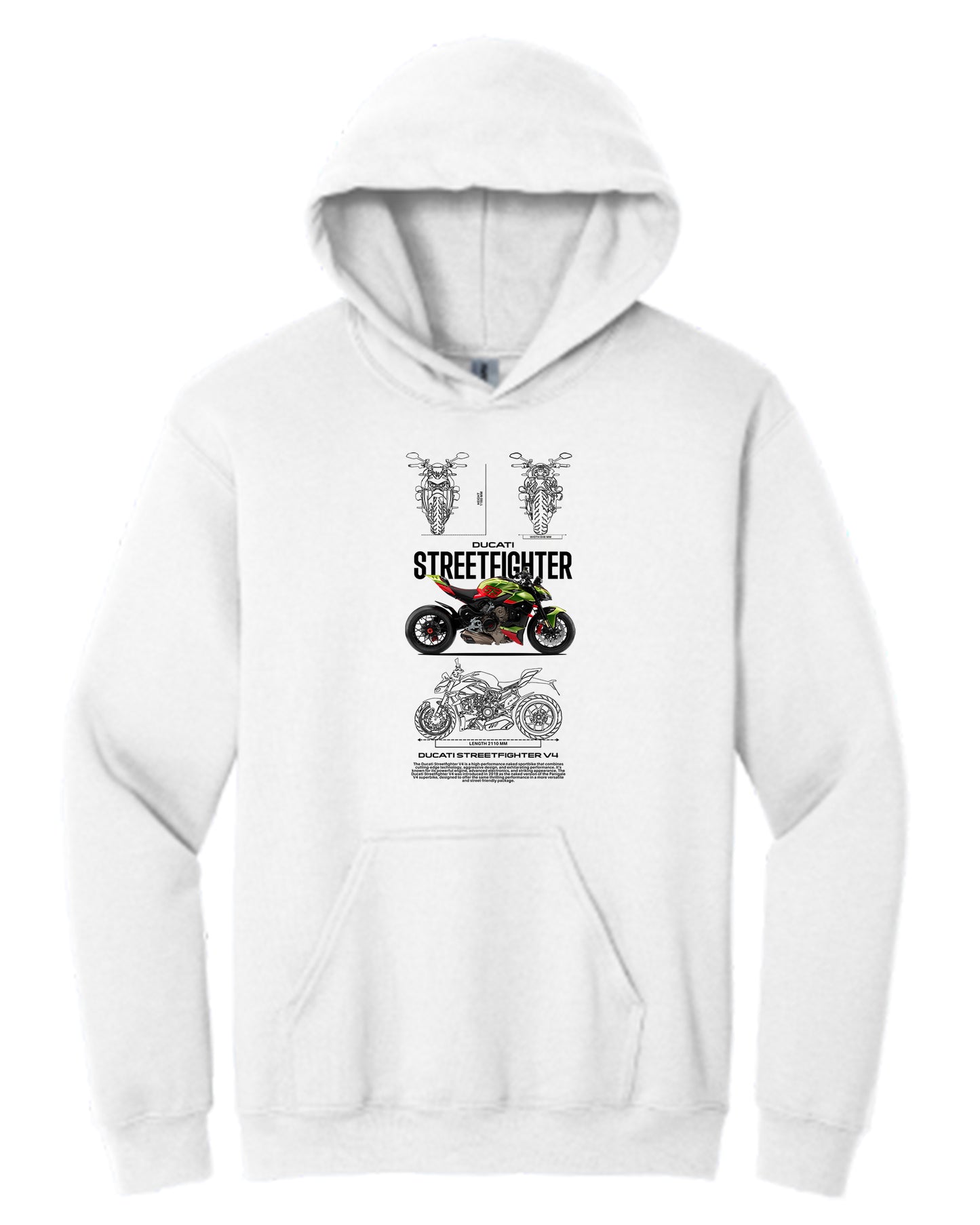 Ducati Streetfighter34 Hoodie (Various Colors and Sizes)