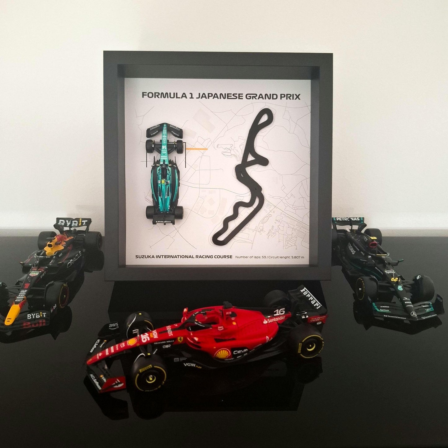 F1 Suzuka Japanese okvir: pleksiglas 3D staza s Formula 1 modelom