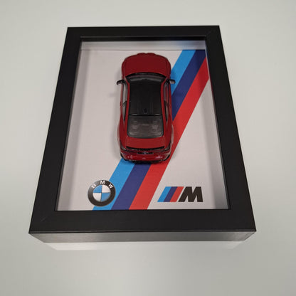 BMW M4 Car Model Mounted on a 1:43 Display Frame - Wall Art - BMW Gift for Car Enthusiasts - M Power Decor
