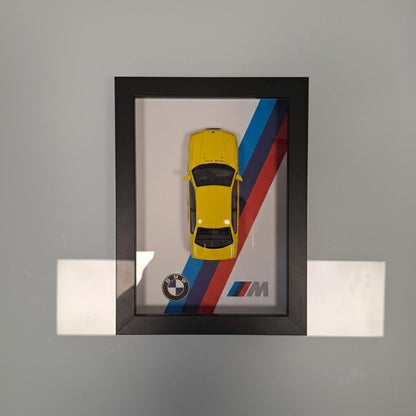 BMW M36 Car Model Mounted on a 1:43 Display Frame - Wall Art Gift
