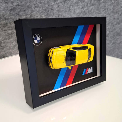 BMW M3 E36 Car Model Mounted on a Display Frame - Wall Art Gift