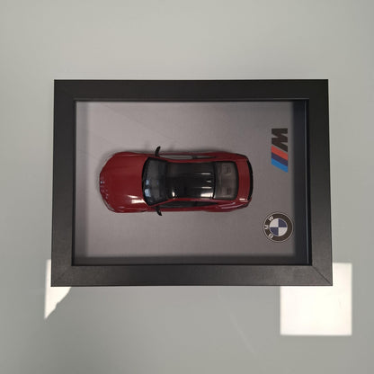 BMW M4 Car Model Mounted on a Display Frame - Wall Art Gift