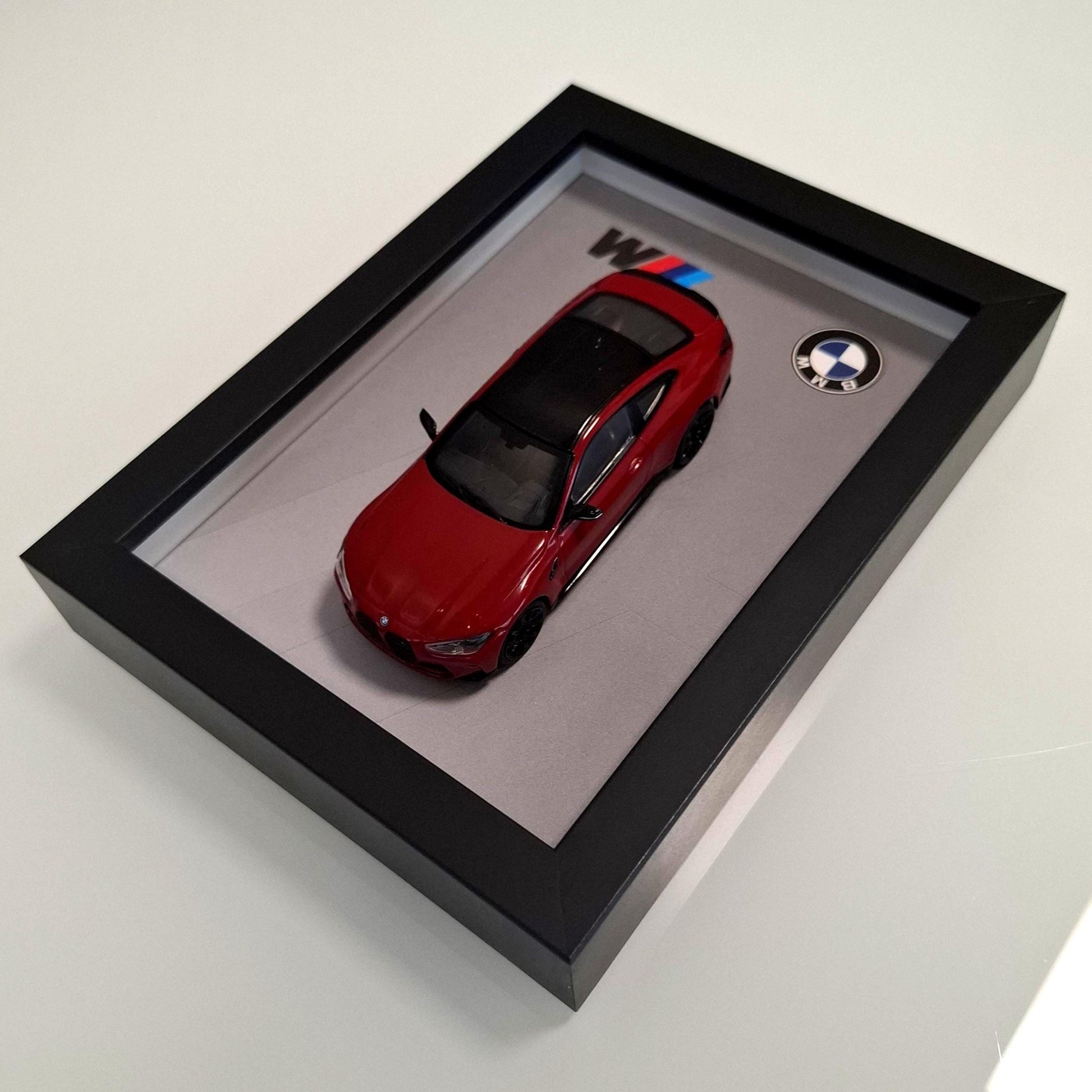 BMW M4 Car Model Mounted on a Display Frame - Wall Art Gift