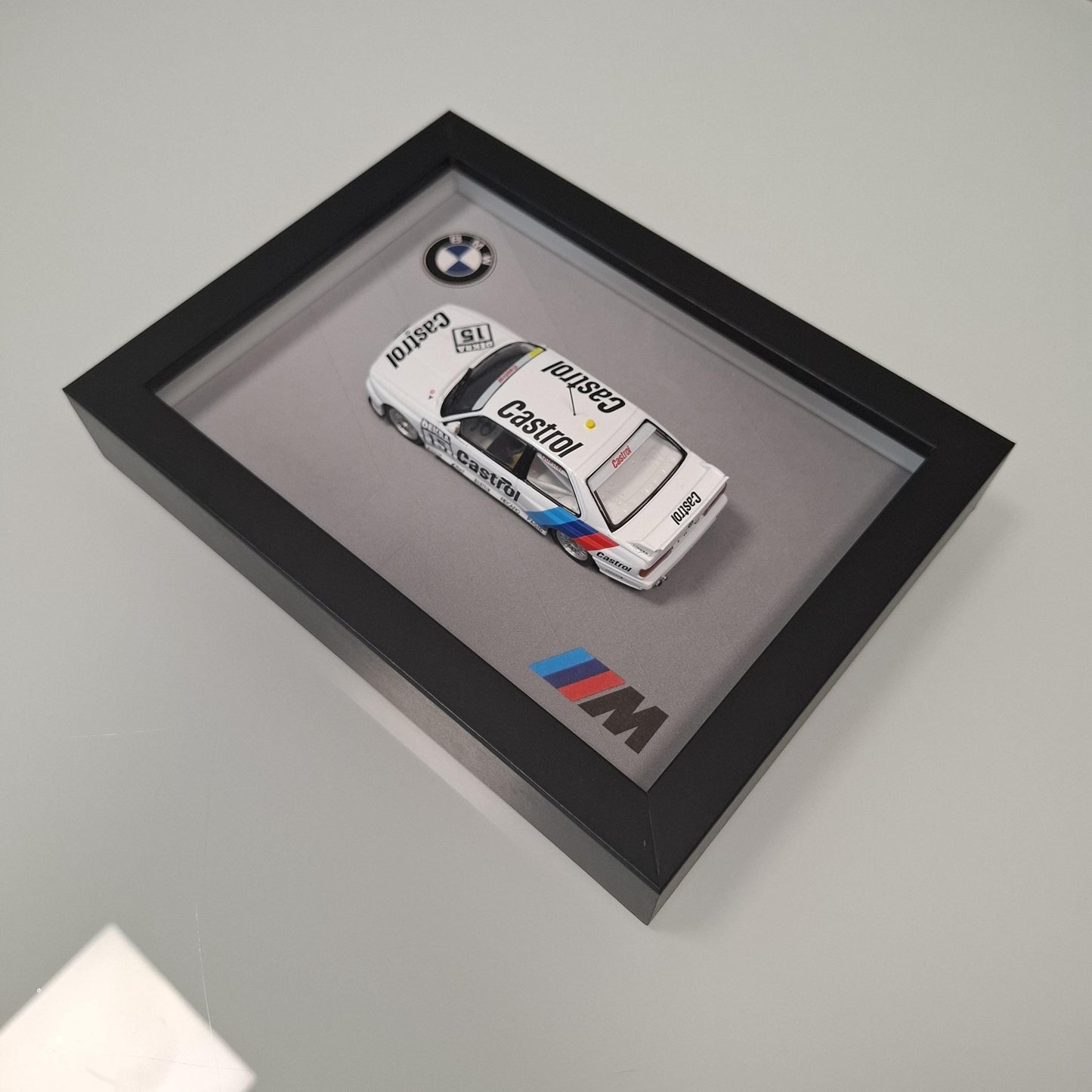 BMW M3 E30 Car Model Mounted on a Display Frame - Wall Art Gift
