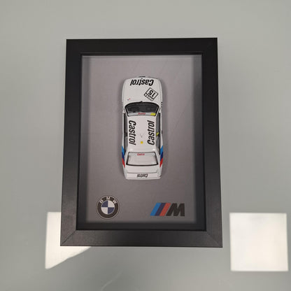 BMW M3 E30 Car Model Mounted on a Display Frame - Wall Art Gift
