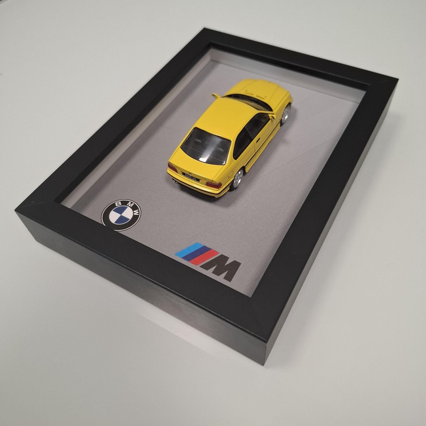 BMW M3 E36 Car Model Mounted on a Display Frame - Wall Art Gift