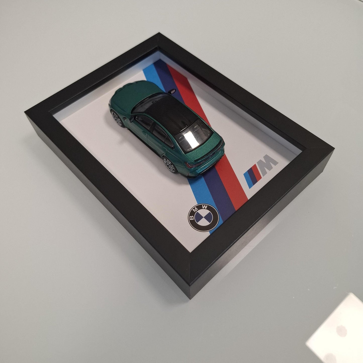 BMW M3 G80 Car Model Mounted on a Display Frame - Wall Art Gift