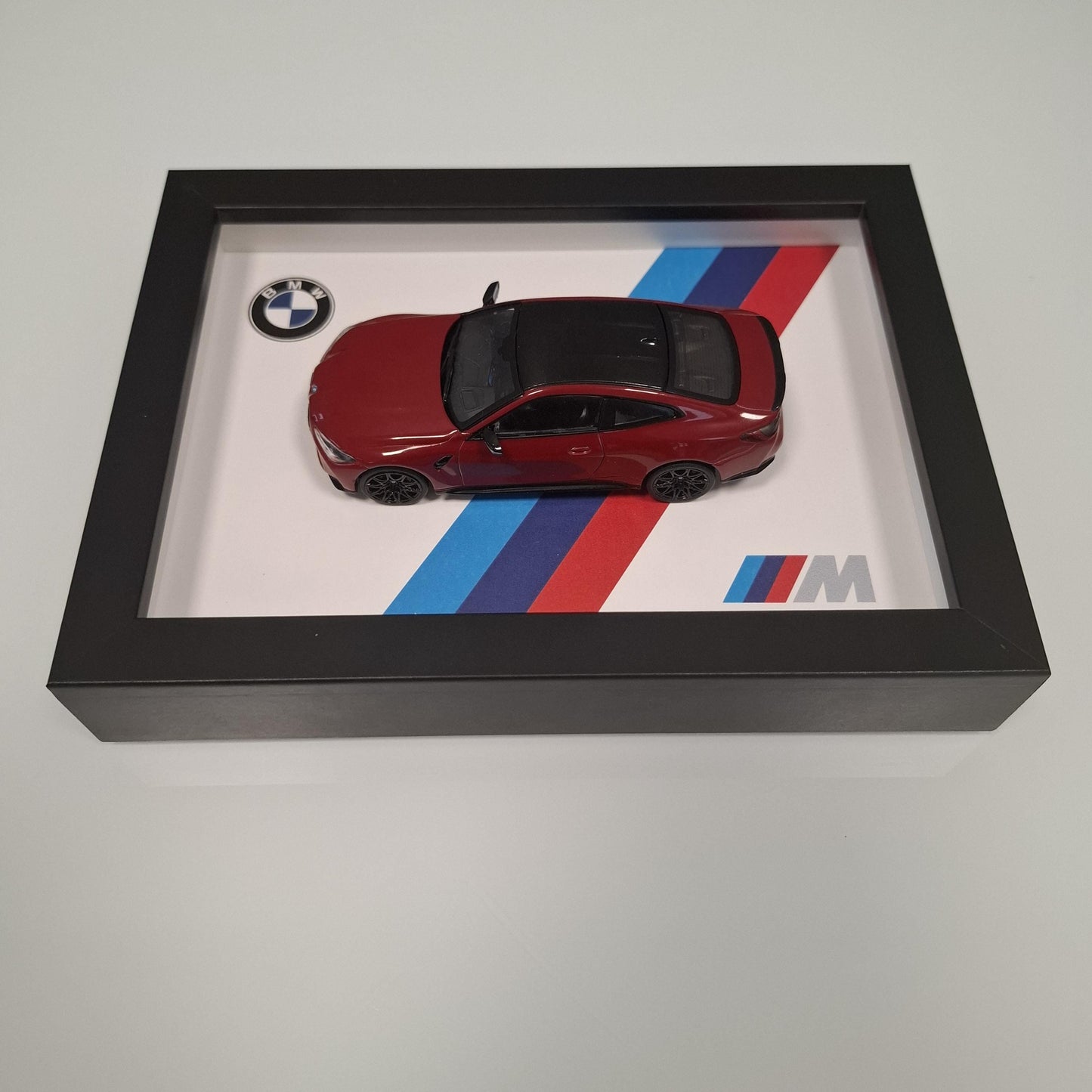 BMW M4 Car Model Mounted on a Display Frame - Wall Art Gift