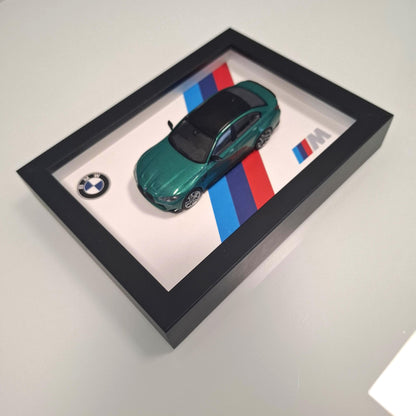 BMW M3 G80 Car Model Mounted on a Display Frame - Wall Art Gift