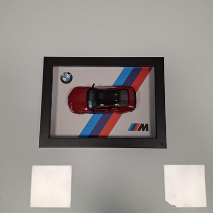 BMW M4 Car Model Mounted on a 1:43 Display Frame - Wall Art - BMW Gift for Car Enthusiasts - M Power Decor