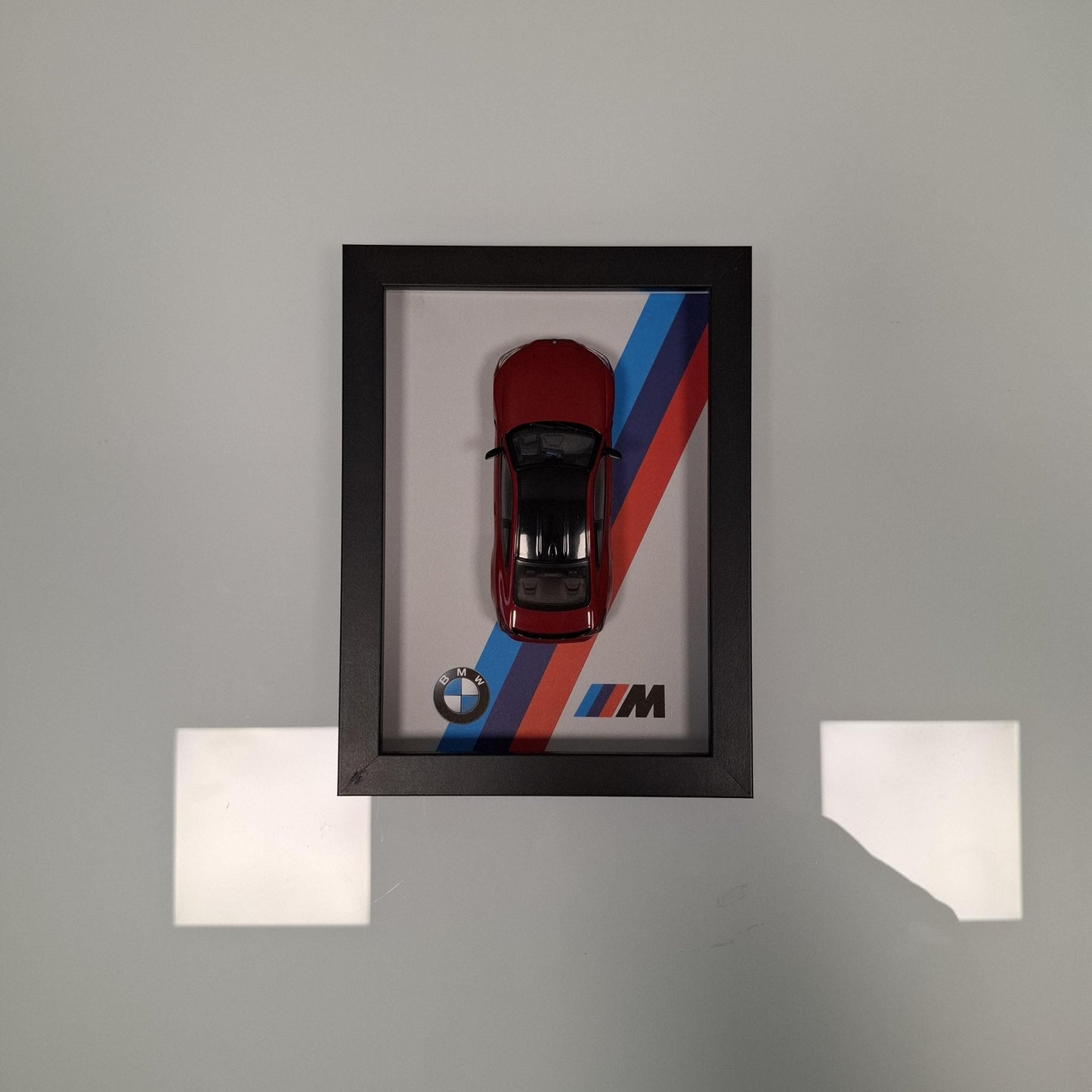 BMW M4 Car Model Mounted on a 1:43 Display Frame - Wall Art - BMW Gift for Car Enthusiasts - M Power Decor
