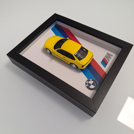 BMW M36 Car Model Mounted on a 1:43 Display Frame - Wall Art Gift
