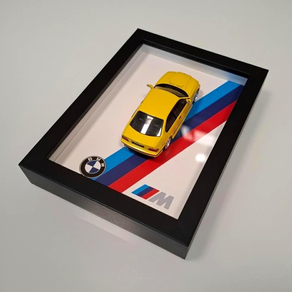 BMW M36 Car Model Mounted on a 1:43 Display Frame - Wall Art Gift