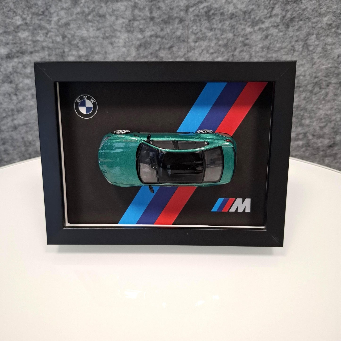 BMW M3 G80 Car Model Mounted on a Display Frame - Wall Art Gift