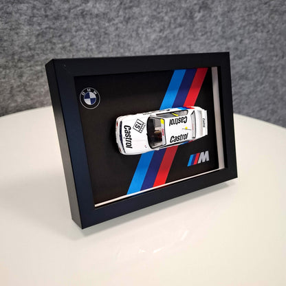 BMW M3 E30 Car Model Mounted on a Display Frame - Wall Art Gift