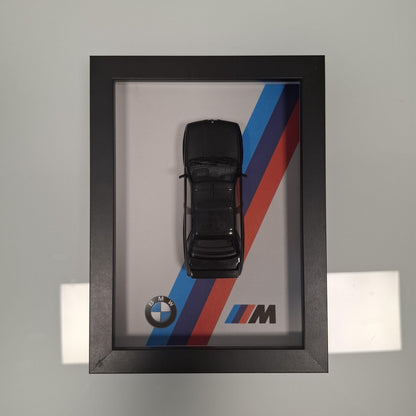 BMW M3 E30 Car Model Mounted on a Display Frame - Wall Art Gift