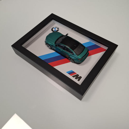 BMW M3 G80 Car Model Mounted on a Display Frame - Wall Art Gift