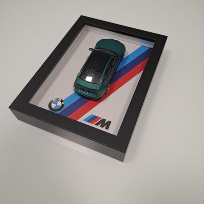 BMW M3 G80 Car Model Mounted on a Display Frame - Wall Art Gift
