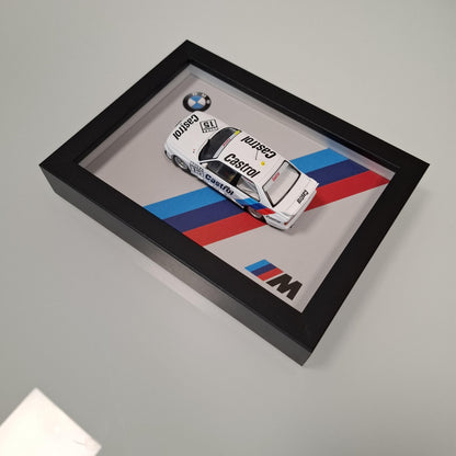 BMW M3 E30 Car Model Mounted on a Display Frame - Wall Art Gift