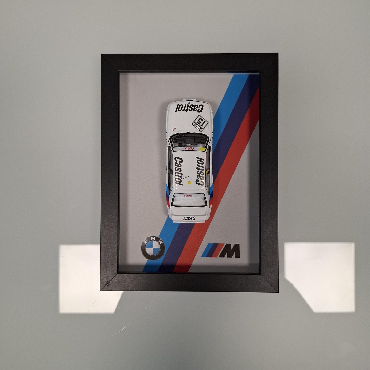 BMW M3 E30 Car Model Mounted on a Display Frame - Wall Art Gift