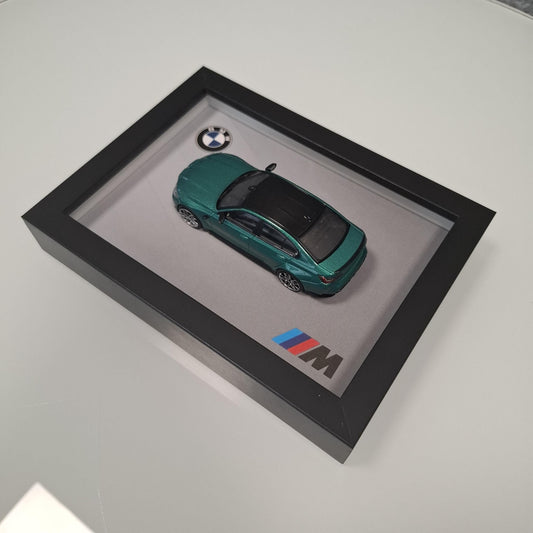 BMW M3 G80 Car Model Mounted on a Display Frame - Wall Art Gift