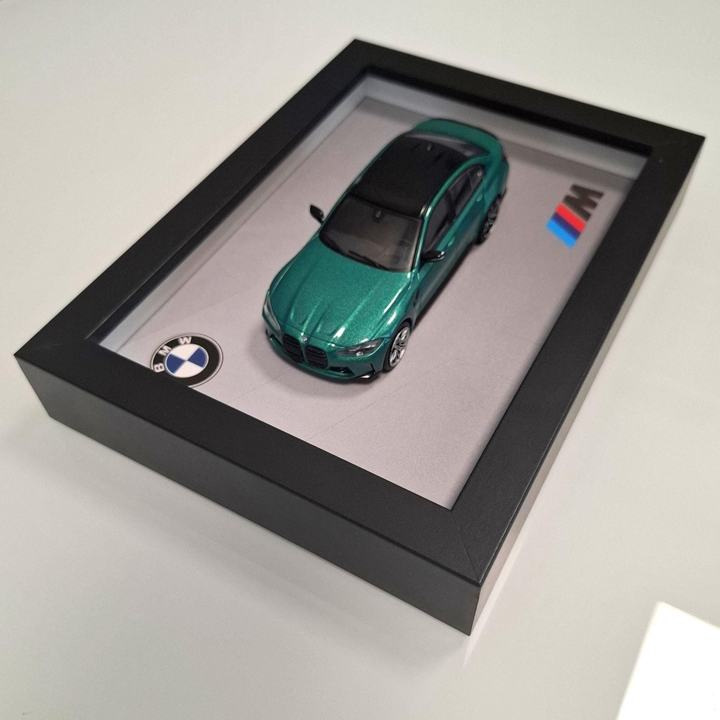 BMW M3 G80 Car Model Mounted on a Display Frame - Wall Art Gift