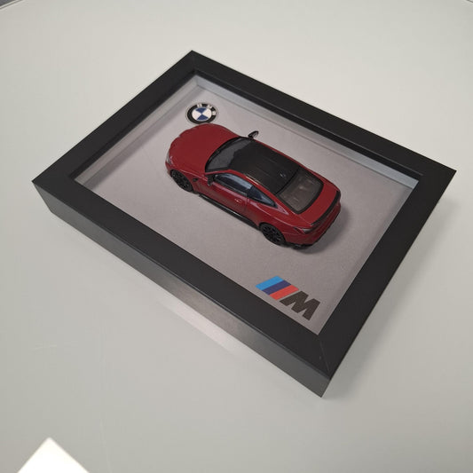 BMW M4 Car Model Mounted on a Display Frame - Wall Art Gift