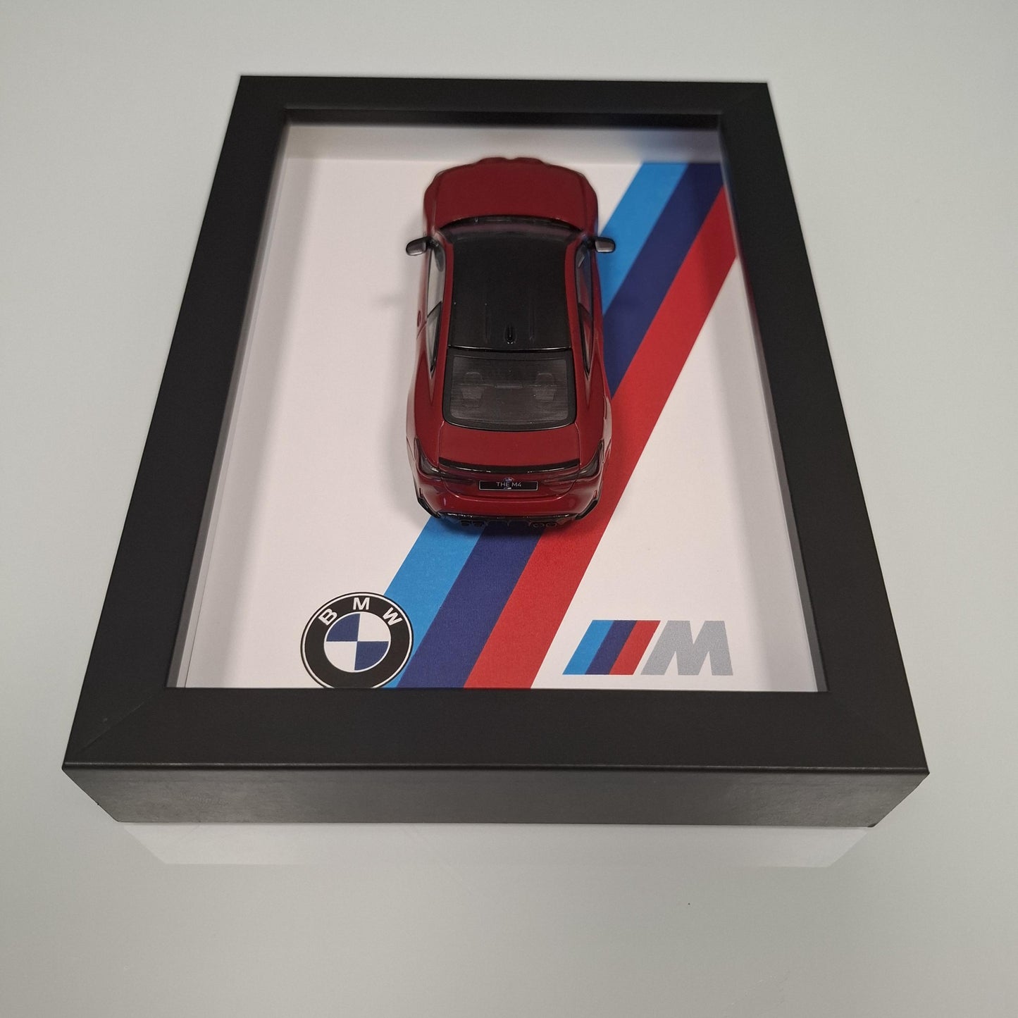 BMW M4 Car Model Mounted on a Display Frame - Wall Art Gift