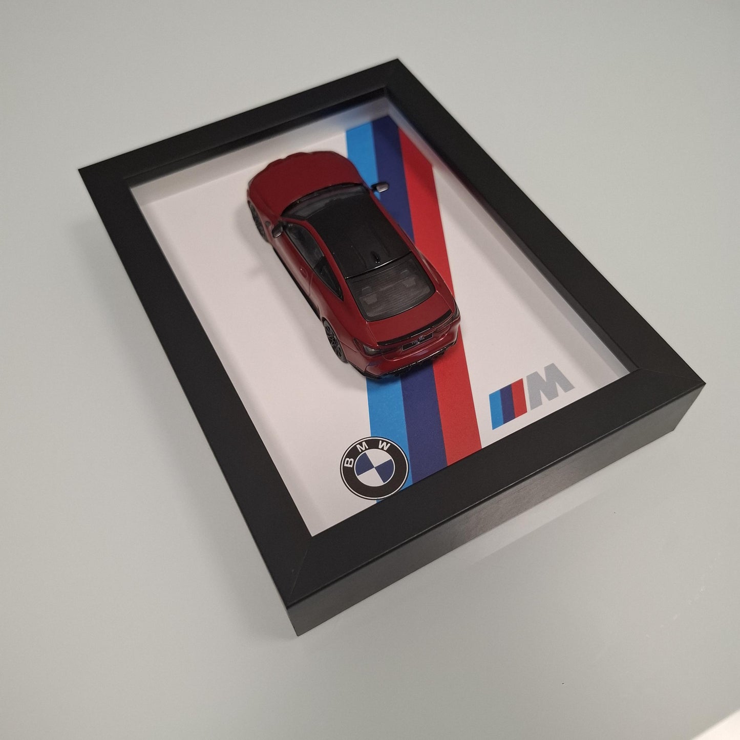 BMW M4 Car Model Mounted on a Display Frame - Wall Art Gift